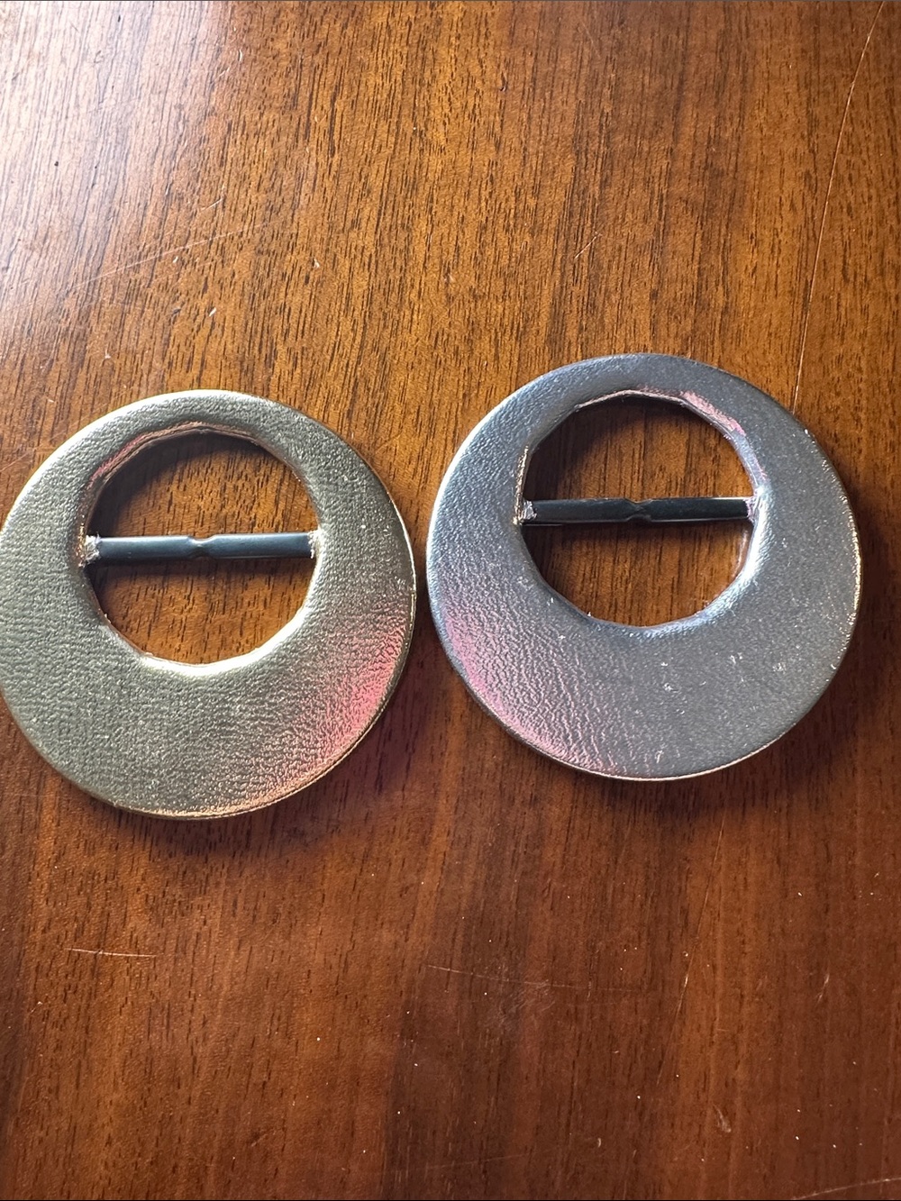 Vintage 80s Gold & Silver Round Belt Buckles
